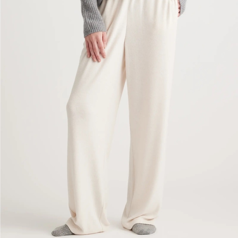 NWT Quince Brushed Lounge Straight Leg Pant in Heather oatmeal